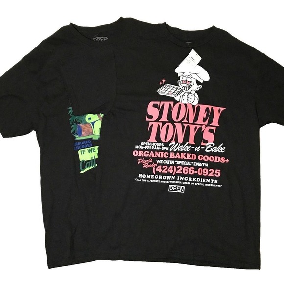 Other - Open 925 Stoney Tony's and Sticky Trees L Tee's Wake and Bake T-Shirt